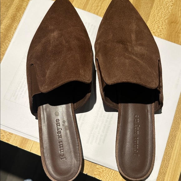 Jenni Kayne Espresso Suede Flat Mules sz.41 - Picture 1 of 5
